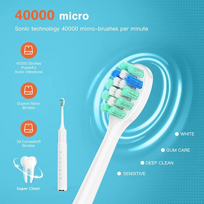 X-3 Sonic power toothbrush with 3 changeable heads