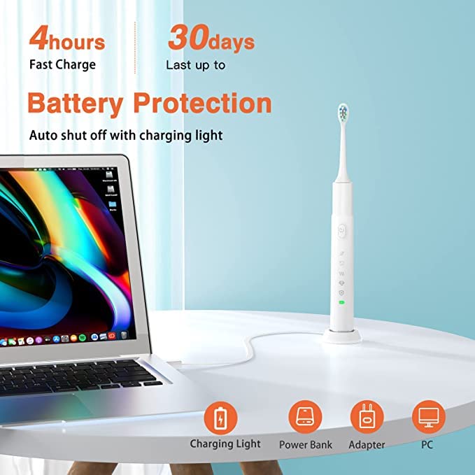 X-3 Sonic power toothbrush with 3 changeable heads