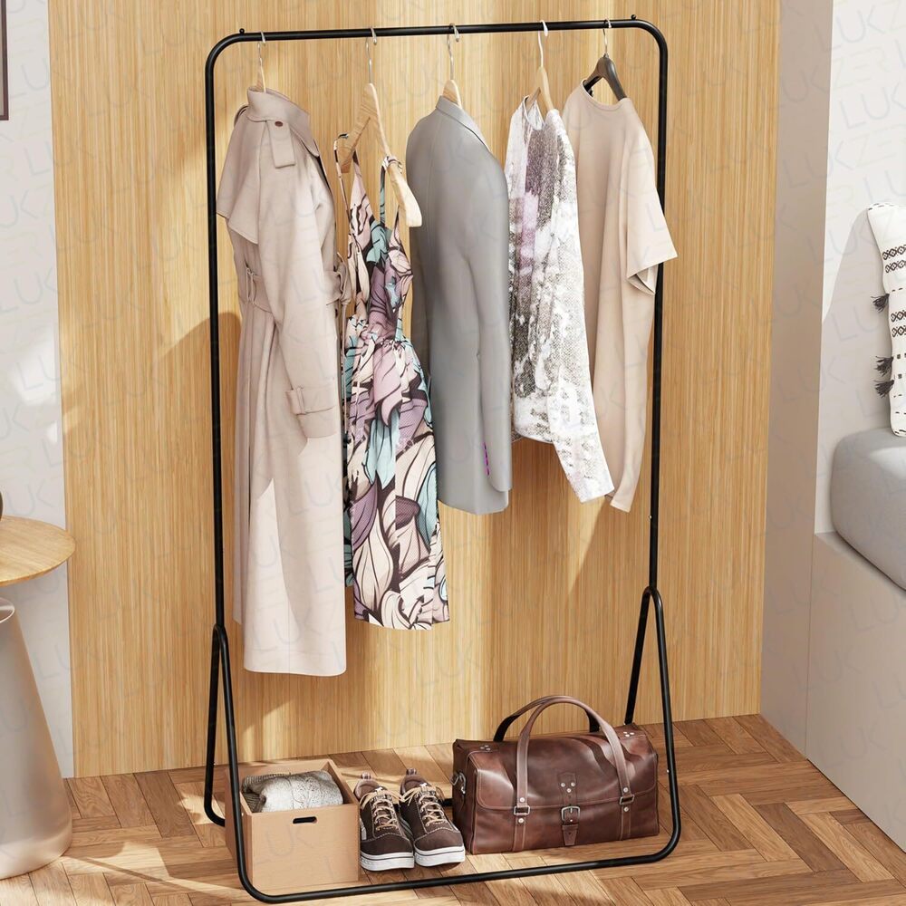 Black Garment Stand/Coat Hanger - 150X81.5X41.5cms - Stylish and Durable Clothes