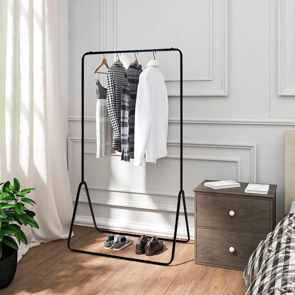 Black Garment Stand/Coat Hanger - 150X81.5X41.5cms - Stylish and Durable Clothes