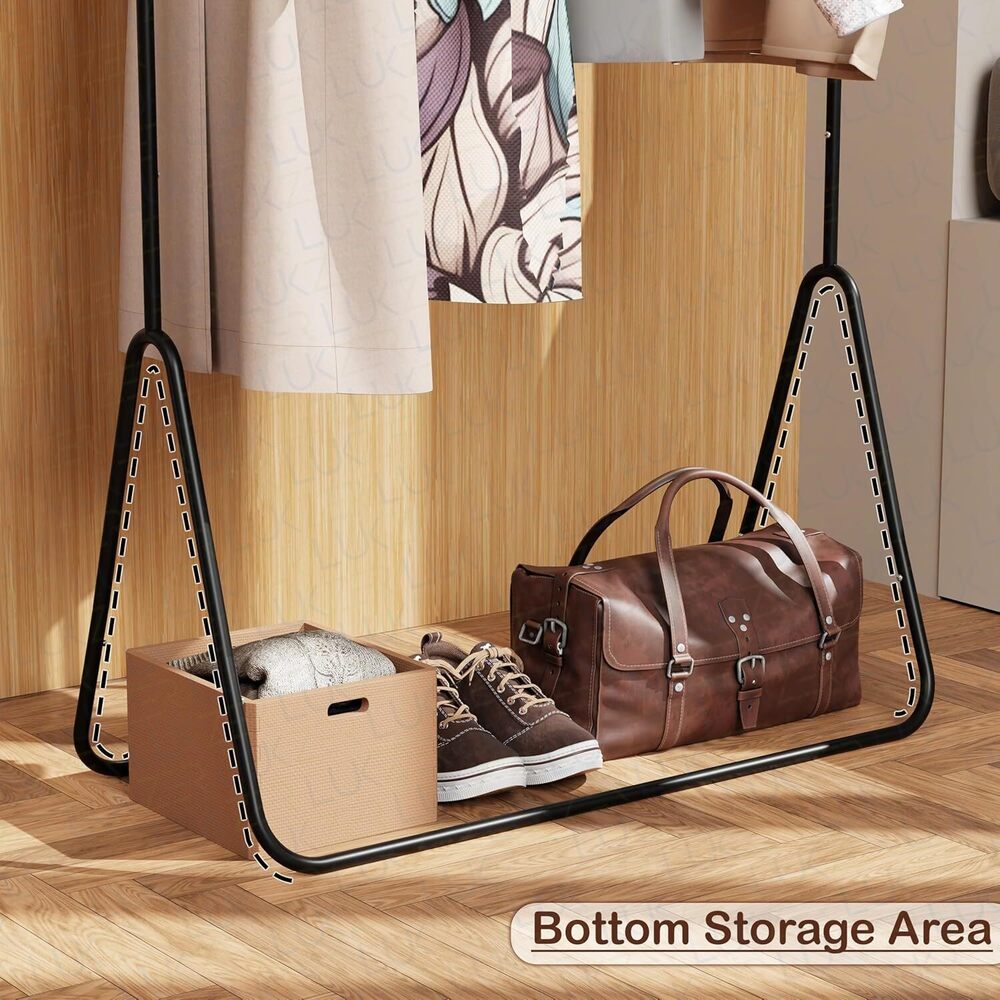 Black Garment Stand/Coat Hanger - 150X81.5X41.5cms - Stylish and Durable Clothes