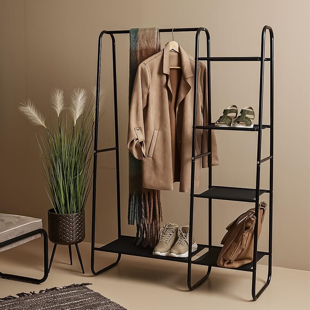 Multi-Purpose Portable Metal Garment Rack Clothes Hanging Storage Holder
