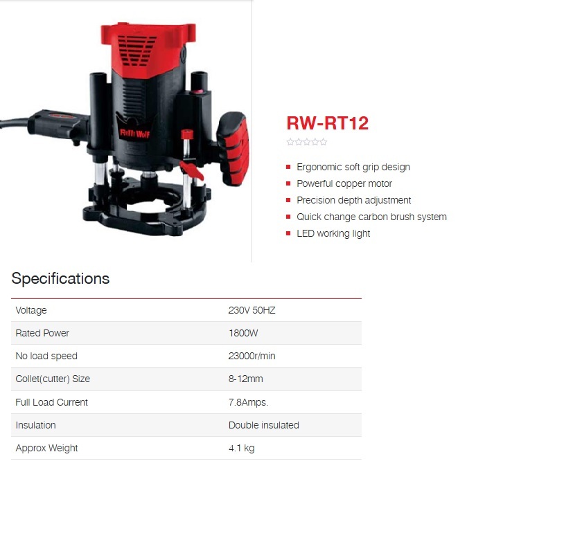 Ralli Wolf 12mm Electric Router (Rw-rt12)