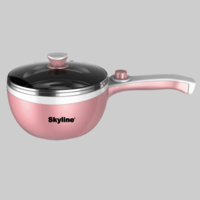 Skyline Multifunction Electric Pan, Adjustable 600-1500w, Versatile Cooking Tool - Color: Pink
