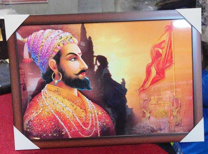 Shivaji Maharaj Crystal MDF Frames and prints