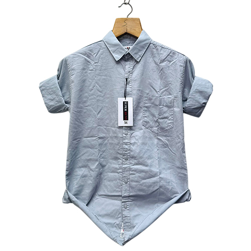 Mens Grey Shirt - High-Quality Cotton Sizes S to XL | Modern Printed Design Washable Multiple Colors Available