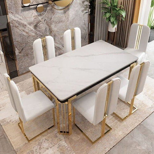 6 Seater Dining Table Set - Color: As Per Requirement