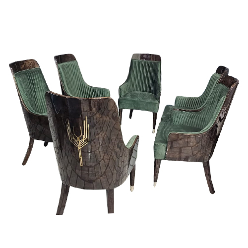 Modern Wooden Dining Chair Set - Color: As Per Requirement