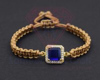 Brass With 18K Gold Plated Handmade Swarovski Thread Adjustable Stone Bracelet