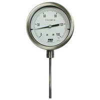 Bimetallic Temperature Gauge - Stainless Steel, Standard Size, Silver Finish | Industrial Grade For Water Engineering Applications