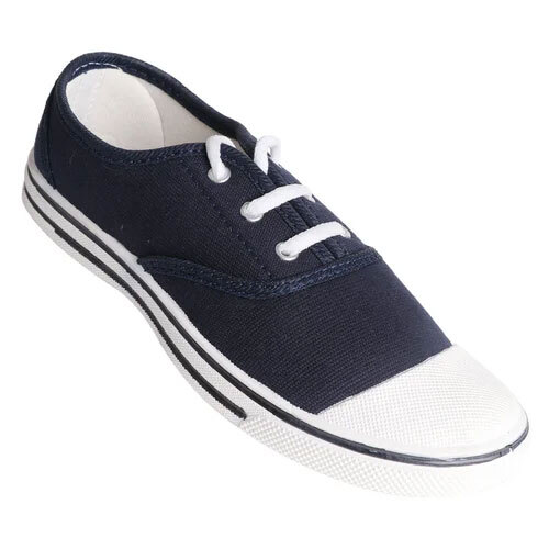 Blue Canvas Tennis Shoe - Feature: Washable