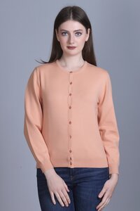 Solid Round Neck Casual Cardigan