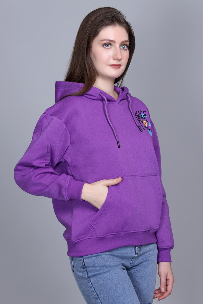 Ladies Printed Hooded Sweatshirt