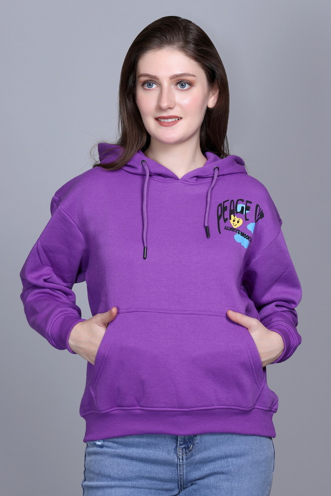 Ladies Printed Hooded Sweatshirt