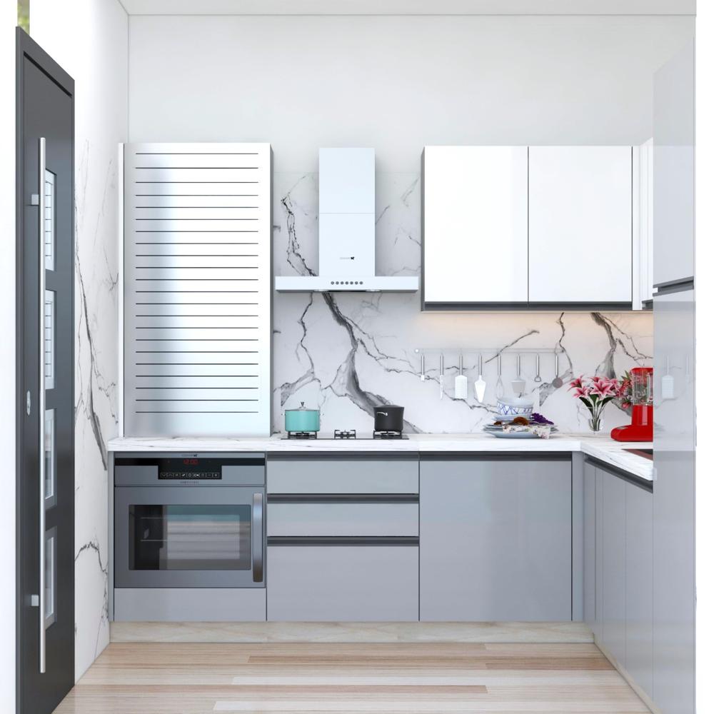 Stylish Compact Kitchen Cabinet - Material: Stainless Steel