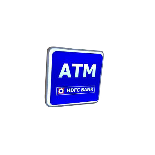 Aluminium Square HDFC Bank ATM LED Sign Board
