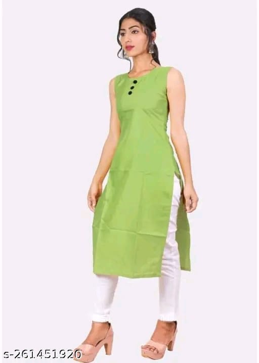 Womens Kurta Set - Cotton Fabric , Light Green And Velvet Color Options, Simple Party Wear Gorgeous Design, Comfortable And Soft Feel For All-day Wear