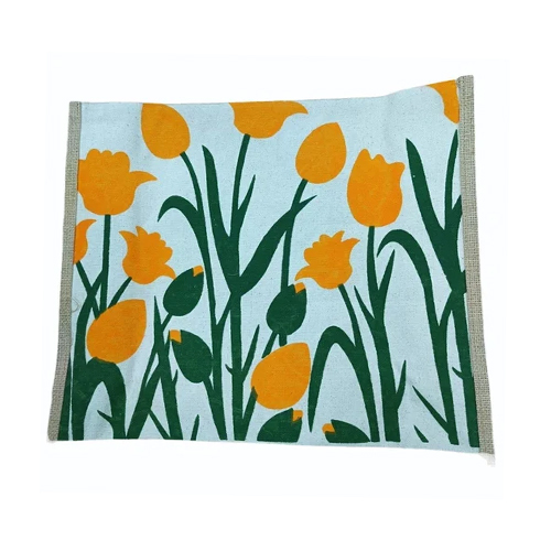 Floral Printed Jute Bag - Handmade, Customizable Design, Size & Weight | Multicolor Eco-Friendly Material, Durable for Shopping Essentials