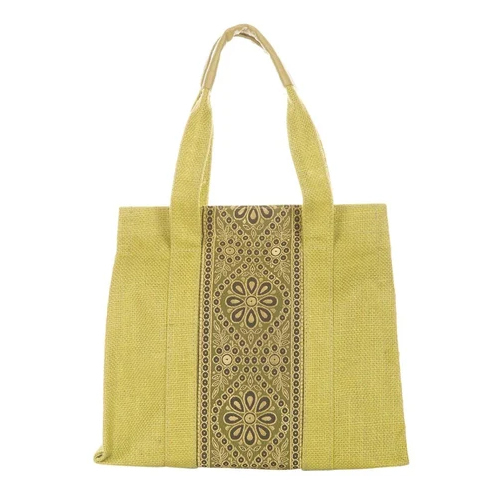 Ladies Jute Shopping Bag - Eco-Friendly Jute Material, Customizable Size & Weight, Multicolor Printed Design | Handmade, Sturdy & Stylish Shopping Essential