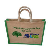 Laminated Jute Printed Bag - Handmade, Different Sizes Available, Brown Color | Customizable Design, Eco-friendly, Durable & Elegant
