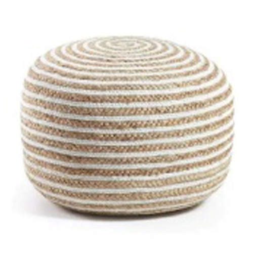 Braided Jute Cotton Pouf Ottoman Seating - Color: Brown