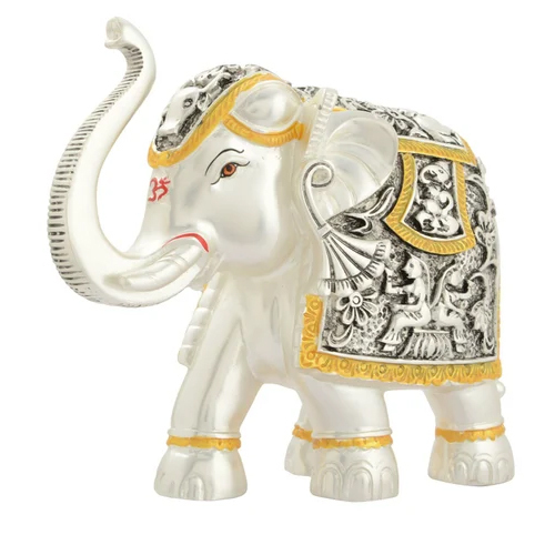 Silver Plated Elephant Statue - Height: 3 Inch (In)