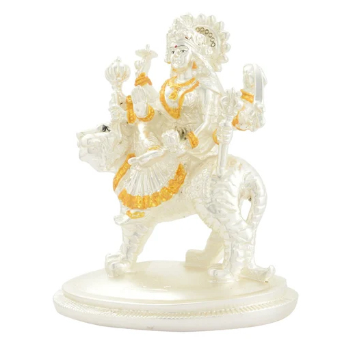 Silver Plated Durga Statue - Feature: Durable