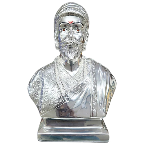 Chhatrapati Shivaji Maharaj Statue - Color: Silver