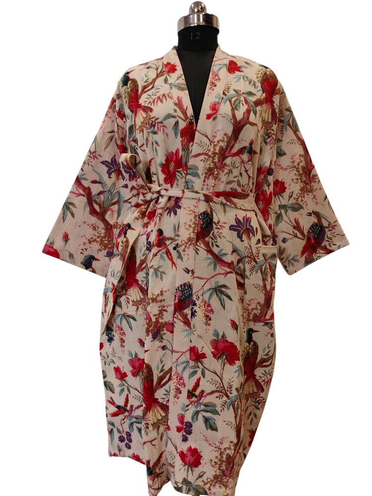 Waffle Screen Printed Kimono