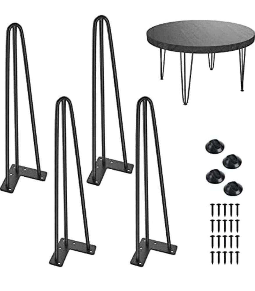 16 Inch Metal Sofa Legs(Set of 4) | Black Finish Multipin Durable Replacement Sofa Paya