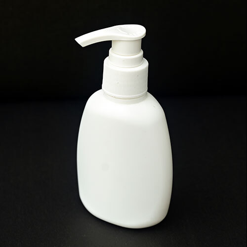 100Ml Oval Shape Pump Bottle - Color: White