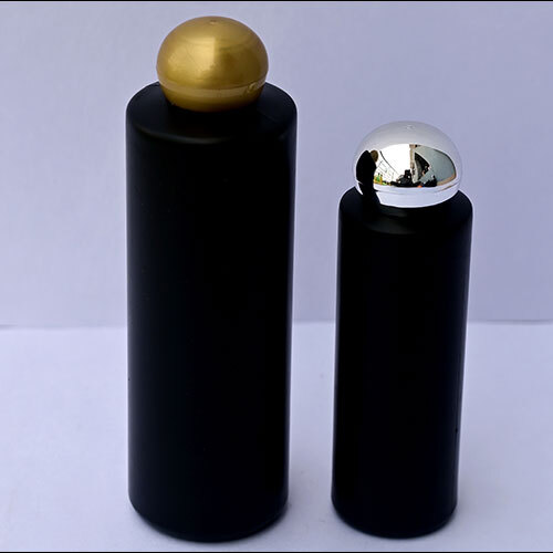 St.Round Bottle With Dom Type Cap - Color: Black