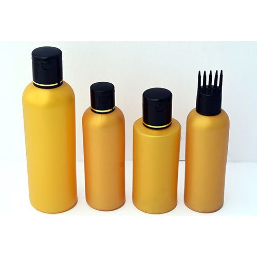 Round Shape Hair Oil Bottle - Color: Golden Yellow