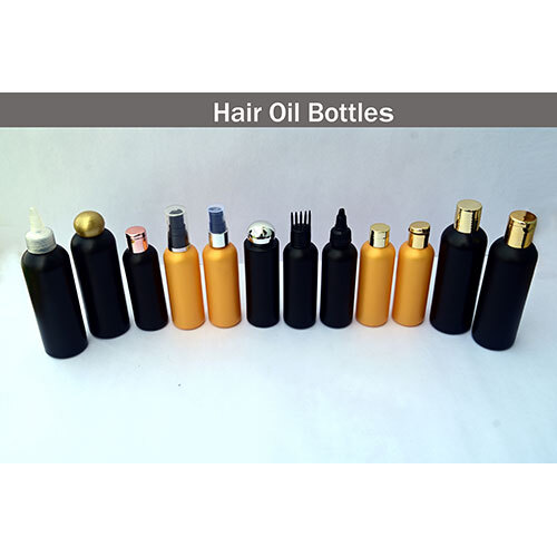 Hair Oil Bottles - Color: Black & Golden Yellow