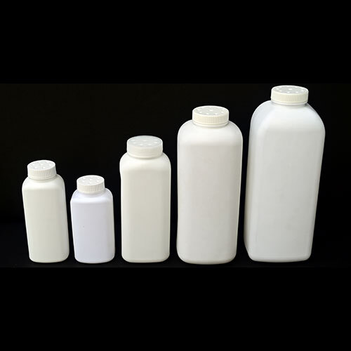 Square Shape Talcum Bottle - Color: White