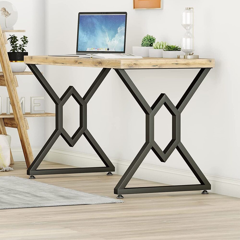 Modern Heavy Duty Tall Black Metal Iron Desk Legs Riser,bench Furniture Legs For Coffee Table Dining Legs - Set Of 2