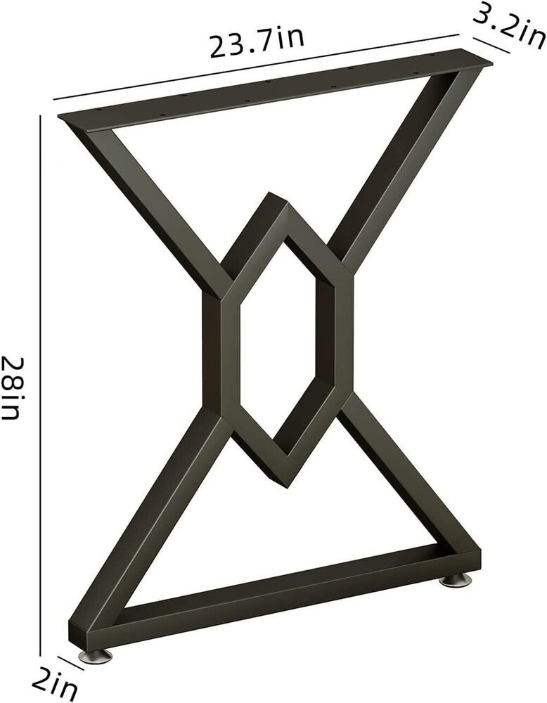 Modern Heavy Duty Tall Black Metal Iron Desk Legs Riser,bench Furniture Legs For Coffee Table Dining Legs - Set Of 2