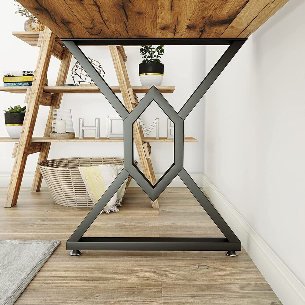 Modern Heavy Duty Tall Black Metal Iron Desk Legs Riser,bench Furniture Legs For Coffee Table Dining Legs - Set Of 2