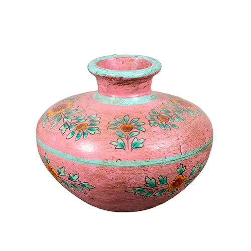 Vintage Iron Pot With Painting - Frame Color: As Per Requirment