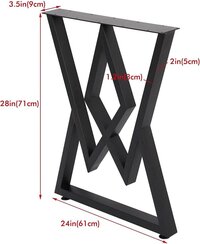 Modern Heavy Duty Tall Black Metal Iron Desk Legs Riser,Bench Furniture Legs for Coffee Table