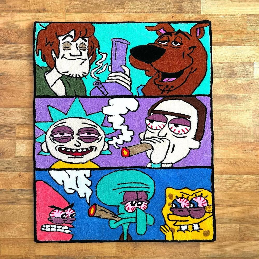 Custom Cartoon Rugs - Hand Tufted, Multicolour | Modern Design, Anti-slip, Anti-bacteria, Suitable For Bedroom & Home