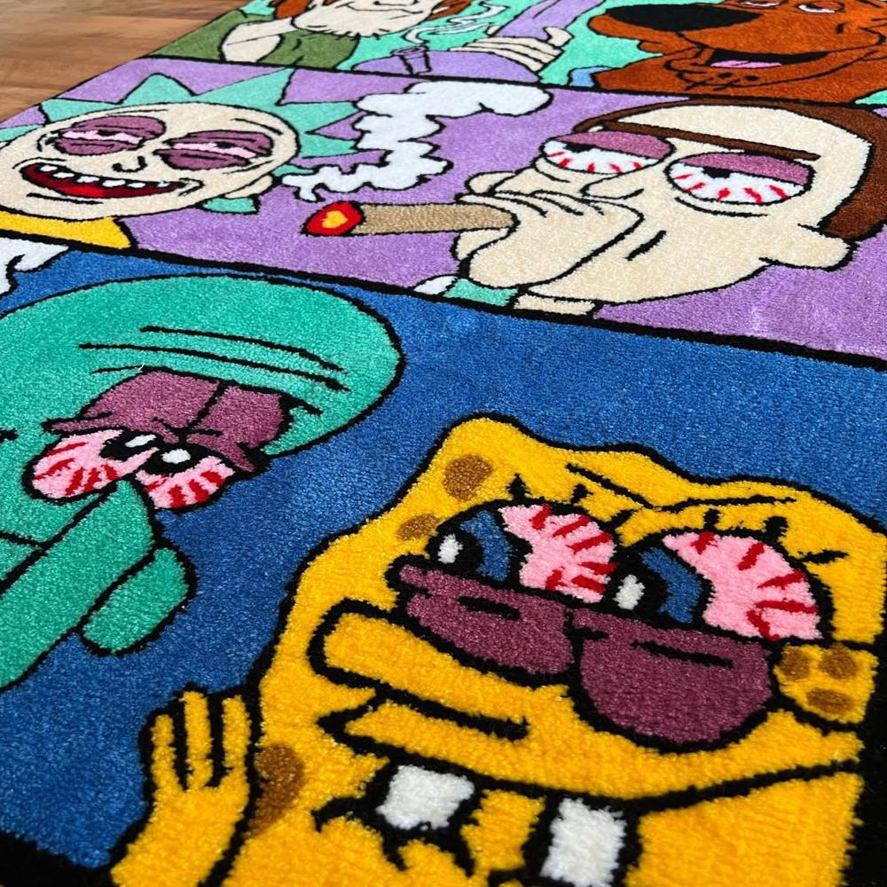 Custom Cartoon Rugs - Hand Tufted, Multicolour | Modern Design, Anti ...