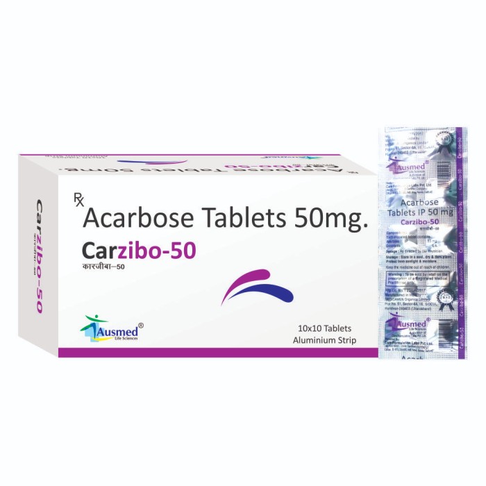 Acarbose IP 50 mg tab