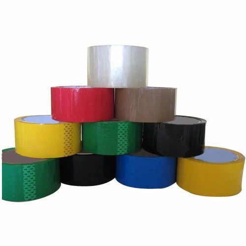 Colour Tapes - BOPP Material, 65m Length, 42 Microns Thickness | Multi-Colored, Single Side Self-Adhesive, Pressure Sensitive for Carton Sealing