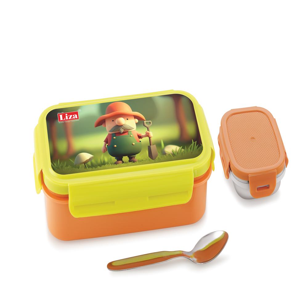 Happy Bite Big Lunch Box - Color: Orange