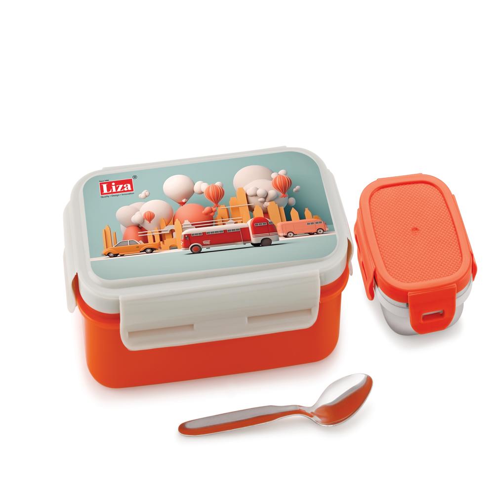 Happy Bite Big Lunch Box - Color: Orange