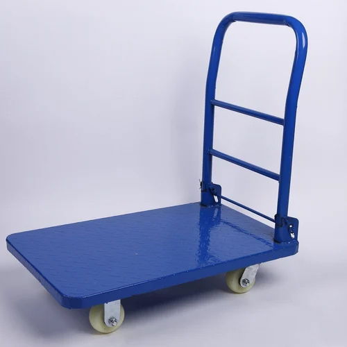 Mild Steel Hand Trolley - Color: Blue