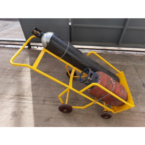 Nitrogen Cylinder Trolley - Color: Yellow