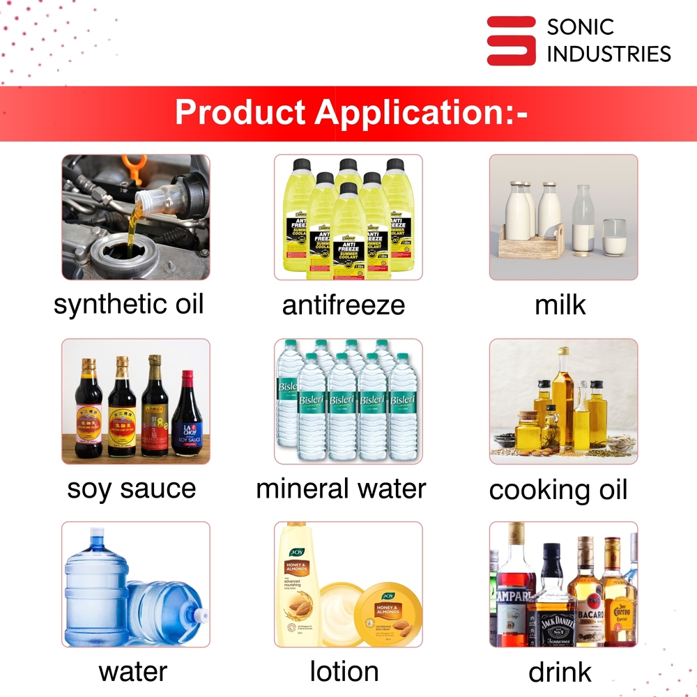 Sonic Industries Single-Head Electric Liquid Filler Machine 10ml-3500ml Range