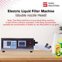 Sonic Industries Double Head Electric Liquid Filler Machine |220V/110V |10ml-3500ml Filling Range